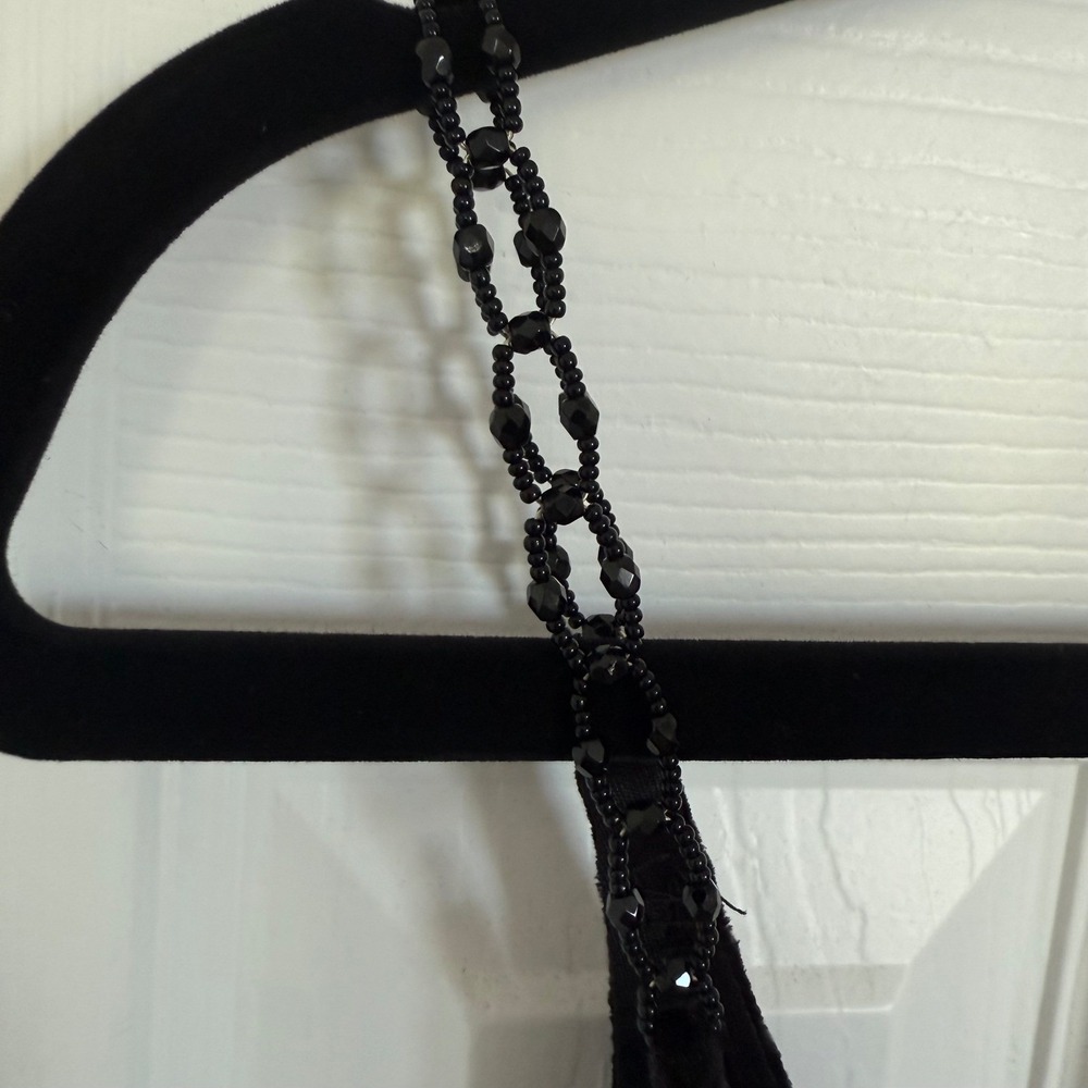 Vintage Gunne Sax Jessica McClintock Black Contrast Velvet Maxi Dress 9/10 EUC - Picture 7 of 16